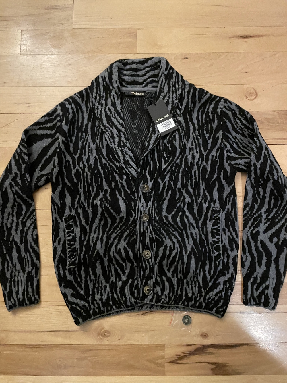 Roberto Cavalli Men's Animal Print Cardigan